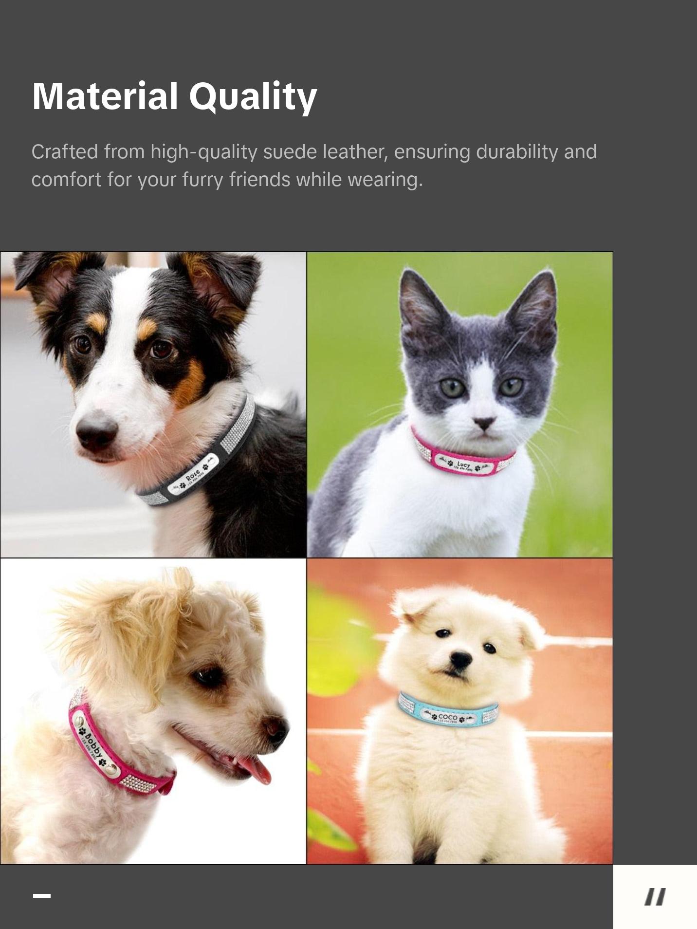 Bling Rhinestone Dog Collar Suede Leather