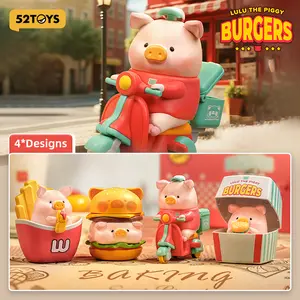 52TOYS LuLu the Piggy -Burger Express Movable Series  Kawaii Creative Gift Room Decor Desktop Decoration Gift for  Birthday Party Figures Action Figures