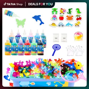 【Christmas Gift】Water Elf STEM Kit Magic Gel Toy Cozyvibes Gift for Kids: 12 Shape Random 3D Molds with 12 Color Water Magic Paint Gels -Handmade Creative Water Art Set for Boys Girls Easter Christmas Birthday Party Gift