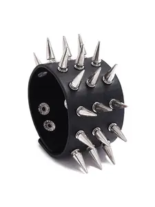 Unisex PU Leather Bracelet, Adjustable Buckle Closure, Modern Jewelry, Punk Style Jewelry, Fashion Accessory, Casual & Formal Wear