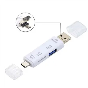 New 5 in 1 Multifunction USB 2.0 Type C USB Micro USB SD TF Memory Card Reader for  Computer Dock OTG Type C Adapter