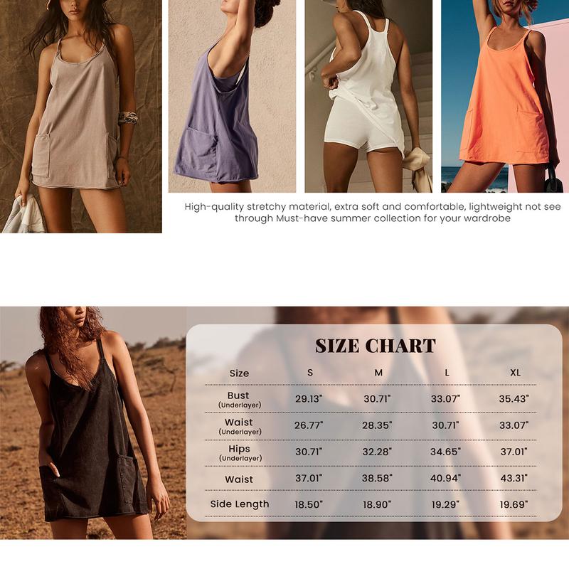 Naeduo Women's Summer Sleeveless Mini  Coco Dress Athletic Dress Spaghetti Strap Short Tennis Dress with Pockets Sports Jersey