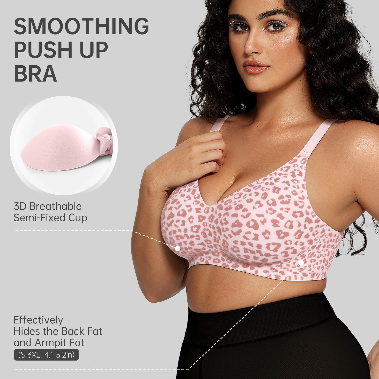OEAK Women Comfortable Push Up Bras Wireless Seamless Full Coverage Jelly Bra Buttery Soft Everyday Tshirt Bra Convertible Bra