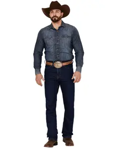 Blue Ranchwear Men's Bucking Wash Bronson Slim Straight Denim Jeans - Brsp22j98