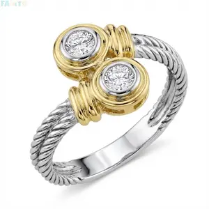 Dual Color Synthetic Metal Style Inlaid Ring for Women |     Trendy Hip-Hop Style Jewelry for Parties Daily Punk Fashion radiant  cut  ring  engagement