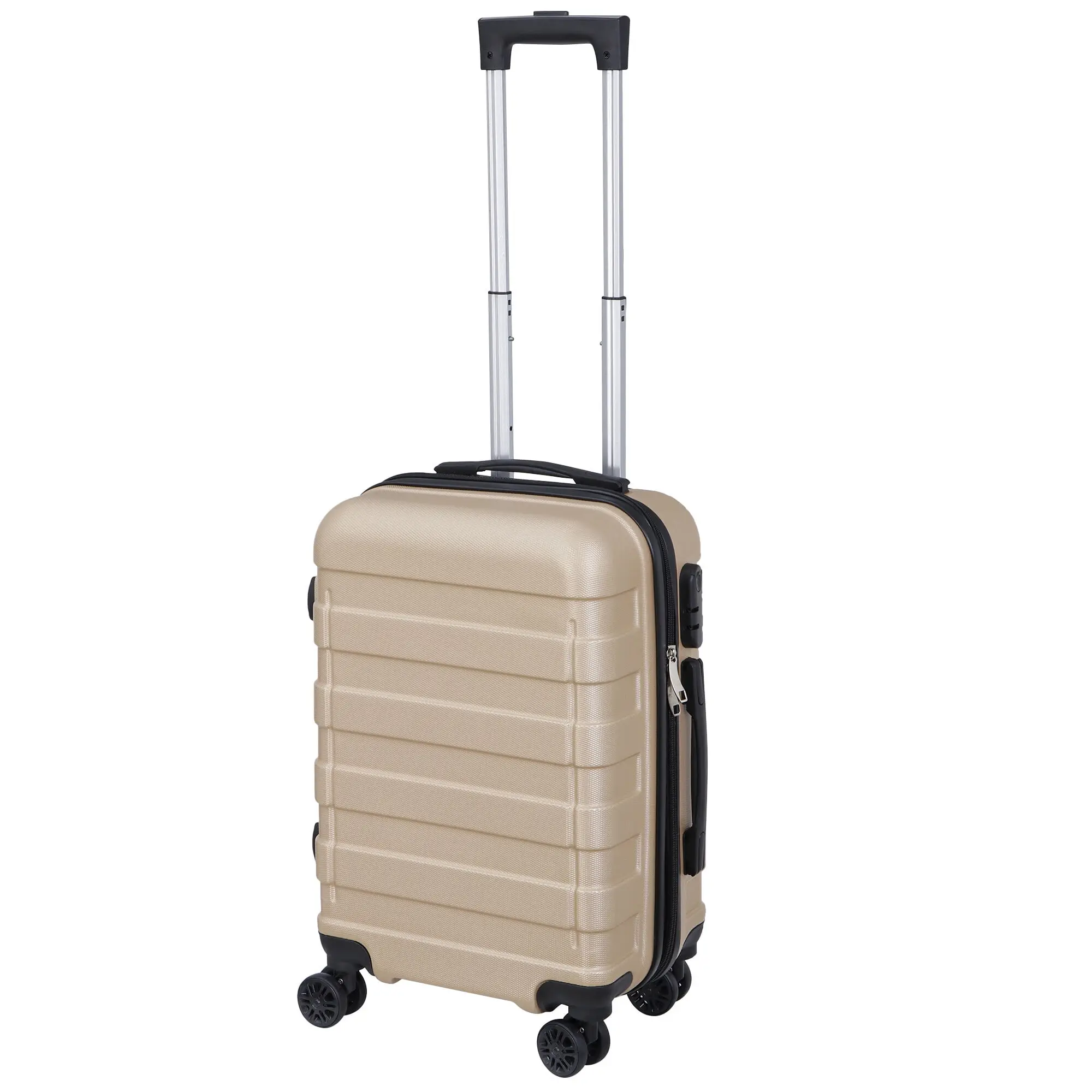 Zeny 22-in Lightweight Durable Carry-On Hardshell ABS Luggage - Expandable Hardside Travel Spinner Suitcase with TSA Lock, Zipper Closure, Champagne Color, Lightweight Durable Luggage, Carry On Luggage,summerwins