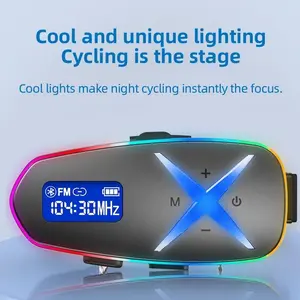 MOKATA alat komunikasi dua saluran untuk penunggang motosikal jarak 500 meter serta fon kepala helm motosikal dengan kongsi muzik, lampu suasana bergradasi, reka bentuk grafiti, klip pengecas boleh tanggal, pilihan panggilan manual atau automatik, peringa