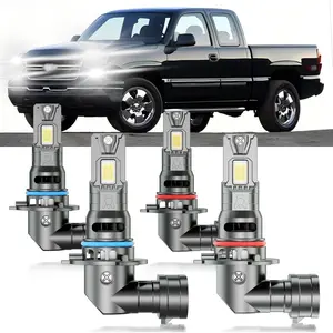 for 1999-2006 Chevy Silverado 1500 2500 Lights Bulbs Combo, 4pcs Super Bright White Lights Blubs Package, 1:1 Size as Stock Bulbs, Plug and Play