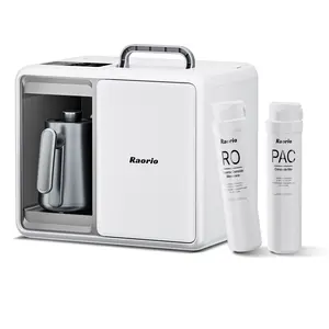 Raorio Heating Countertop Water Purifier | Horizontal Design 5-Stage UV Reverse Osmosis System with Easy-Carry Handle | Outdoor Camping/RV/Motorhome/Van life/Emergency Survival Supplies | No Plumbing & Tool