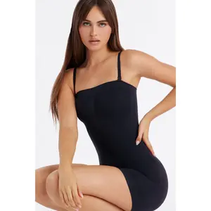 Nova Sculpt Seamless Strong Compression Strapless Shortie Bodysuit - Black
