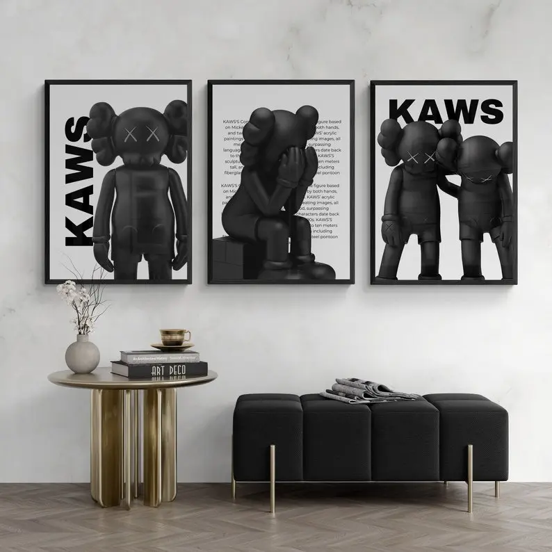 Hypebeast Toys Poster, Figure Wall Art, Decor, Gift for Boyfriend, Kaws Poster Unframed