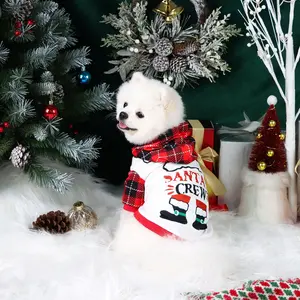 Cute Reindeer Dog Hoodie, Plaid Pattern Pet Clothes, Cute Elk and Santa Claus Pattern Sweatshirts, Warm Dog Coats for Small Medium Puppy Dog Cat, Christmas Gift