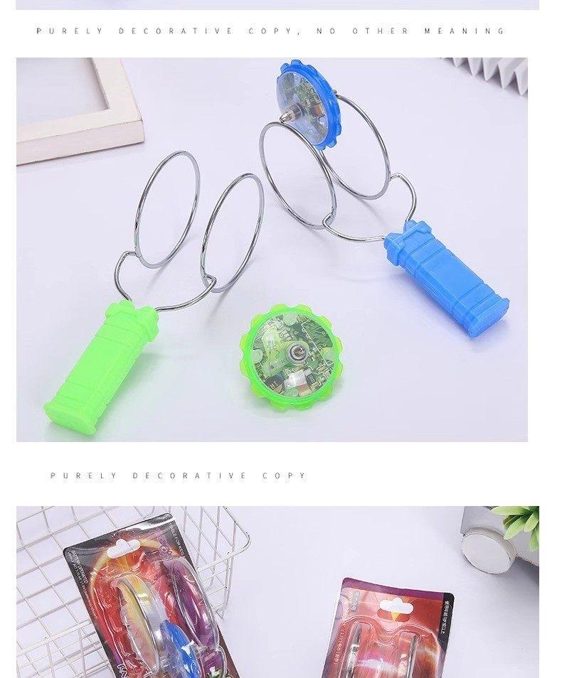 Kids' Light-Up Hand-Crank Magnetic Orbital Magic Yo-Yo – Glowing Spinning Gyro Toy with Magnetic Flywheel Effects