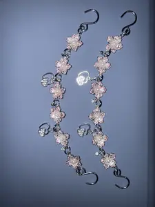 Pink flower croc chain with heart charms + silver finish = obsessed