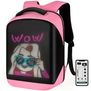 Backpack with SCREEN LED Full Color Screen, Birthday Gift for Men/Women, Motorcycle Backpack, The image you want/ Waterproof Shoulder Travel Backpack, Laptop Backpack Mochila con pantalla LED full color la imagen que tu quieras camping