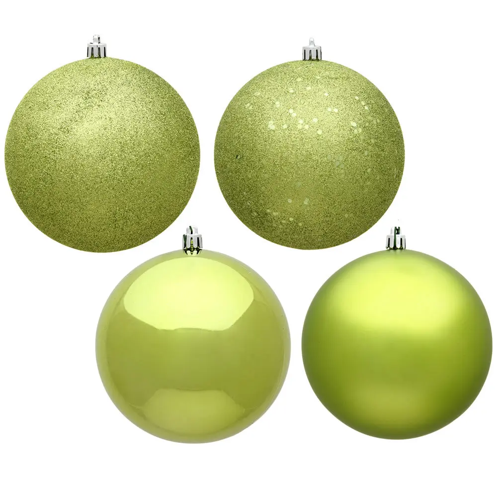Vickerman N590773 2.75" Lime 4-Finish Ball Ornament Assortment 20 Per Box
