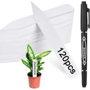 Labels 120 count,  Outdoor  Garden Markers, Plastic  Seed  Tags with Bonus a Permanent Marking Pen, Gardening Gifts for Women Men...