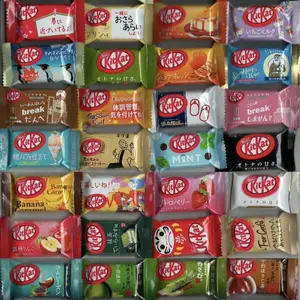Limited Edition Japanese KitKat Assortment - 15 Pieces - Mini KitKat Sampler with 15 Different Flavors - White Chocolate, Milk Chocolate, Dark Chocolate - New Flavors: Ice Cream, Cookies and Cream, Sweet Potato, Caramel Pudding, Milk Tea