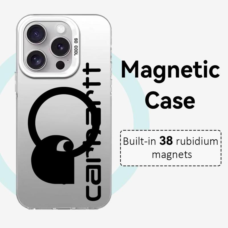 Fashion Luxury C-CarhARtts Phone Case for iPhone 17 16 15 14 13 12 11 Pro Max Air Magnetic MagSafe Matte Laser Metallic Phone Case | Aurora Gradient Finish with Smooth Matte Texture | Durable Scratch-Resistant Anti-Fingerprint Protective Cover
