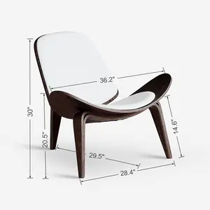 Comfy Shell Chair, Mid Century Modern Accent Chair for Living Room and Bedroom with Protective Foot Pads, Ergonomic (Ebony Brown)