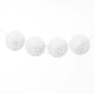 Elegant Fluffy White Garland for Weddings - 12 ft