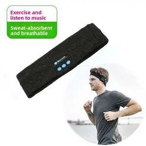 Wireless Bluetooth Sports Headscarf Sweat-Absorbent Rechargeable Music Headband Removable Comfortable Fitness Headband for Runni