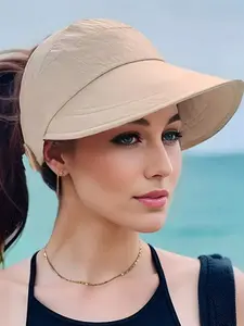 Women's Wide Brim Sun Hat, Foldable Beach Cap, UV Protection, Summer Golf Hat, Outdoor Hats, Fashionable Multi-Functional Hat for Spring and Summer