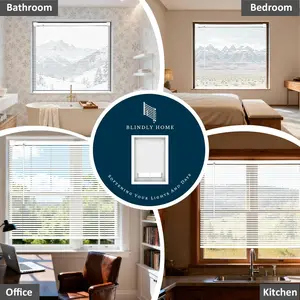 Cordless Light Filtering 1" Vinyl Mini Blinds for Windows,Horizontal Window Blinds for Home,Cordless Shades for Indoor&Outdoor Windows,21" W x 36" L,White