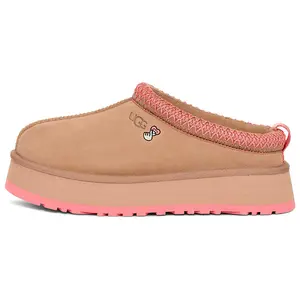 Women's UGG Tazz Plush-Lined Slip-On House Slippers - Casual, Fashion Mules with Protective Toe Cap, Fleece-Backed Minimalist Design, Pink, Casual Slippers