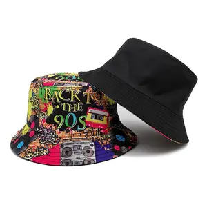 Retro 80s & 90s Bucket Hat | Mahogani City Street Vibes | Unisex Colorful Fashion Hat