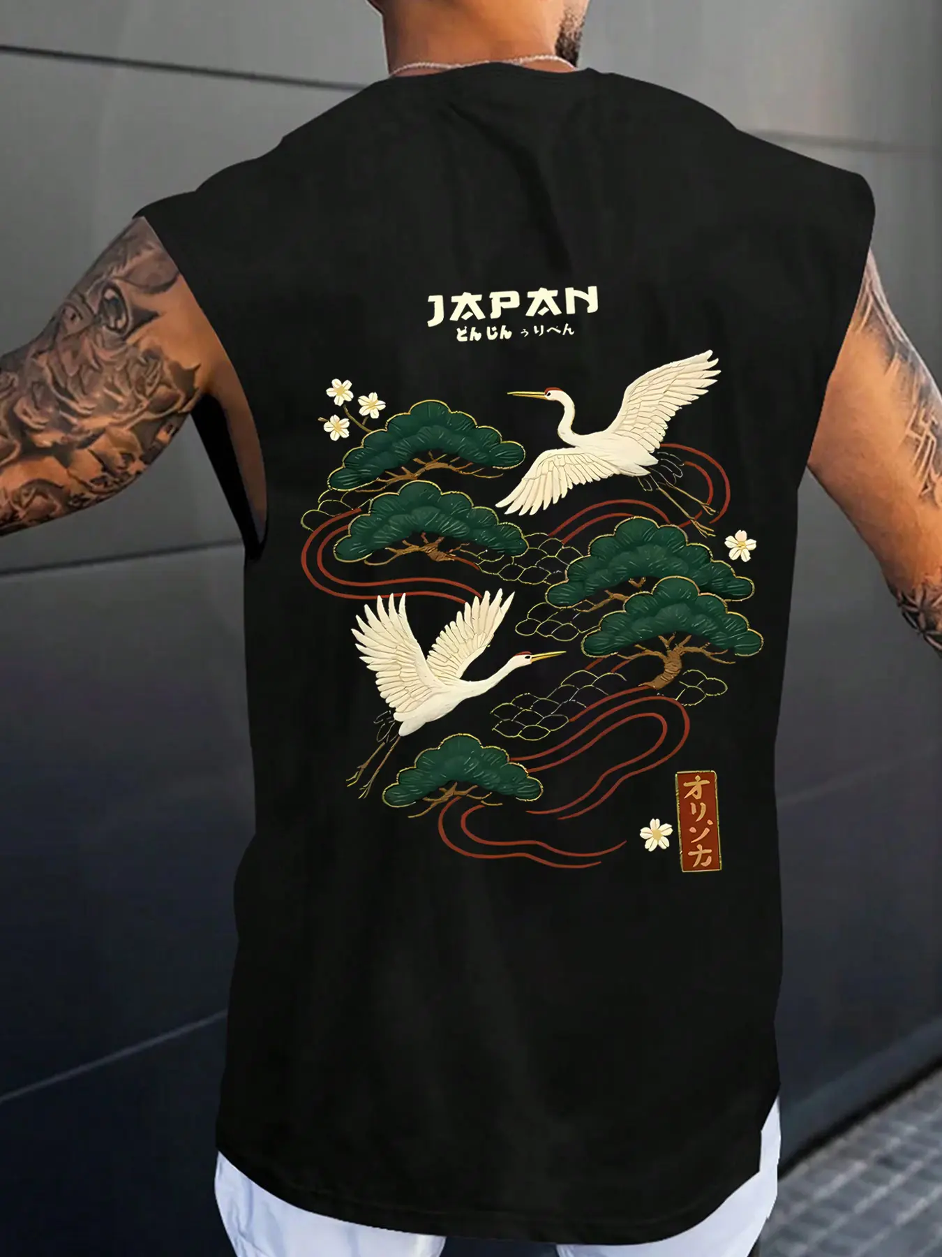 Tikmen Men's Casual Summer Long Floral Printed Tank Top, Casual Summer Clothing, Stylish Sleeveless Shirt with Loose Fit, Comfortable & Breathable Fabric for Outdoor Activities