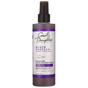 Carol's Daughter Black Vanilla Hydrating Leave-In Conditioner for Curly Wavy or Natural Hair 8 Fl Oz Moisturizing Formula with Soy Protein & Vitamin B5