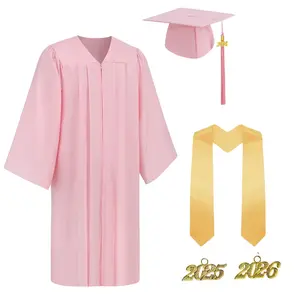 Adult Graduation Cap and Gown Matte Graduation Costume Set for High School Bachelor Robe