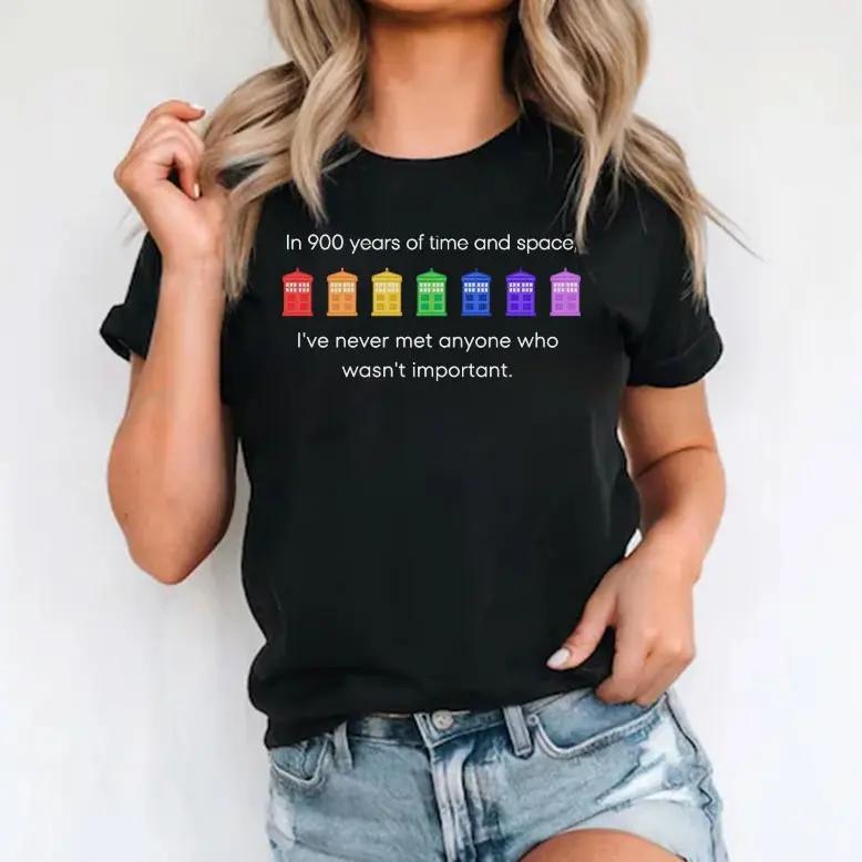 Pride Rainbow Police Box T-shirt, Vintage 11th Doctor Quote T-shirt, Retro In 900 Years Of Time And Space Quote T-shirt, Gift For LGBTQ+ Empowerment, Sweatshirt, Hoodie, Comfort Colors