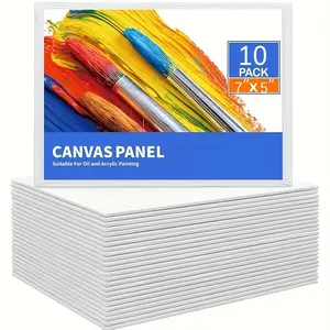 10pcs Sturdy Artist Canvas Boards | Painting Panels for Oil, Acrylic, Gouache - Ideal for Canvas Painting, Mixed Media, Classroom & Home Studio - Beginner to Professional Artists - Compatible with Easels & Painting Stands