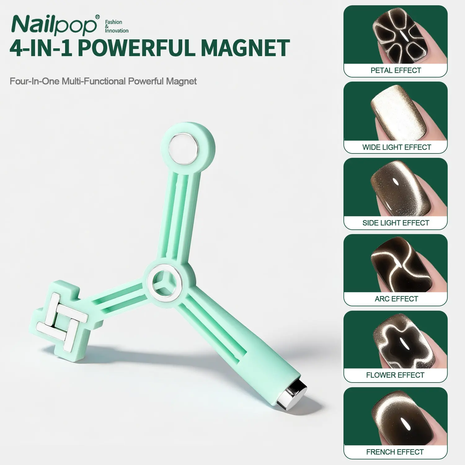 1PC Nailpop Cat Eye Magnet,Mint/Lavender/Pink Available,Cross-Border Nail Art Salon & DIY Crystal Gel Polish Tool, Nail Art Accessories