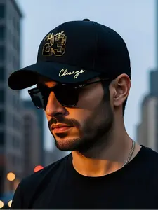 Chicago Print Hip Hop Hat, Adjustable Streetwear Baseball Cap, Loose-Fit Sporty Brimmed Hat, Perfect Gift for Friends and Yourself