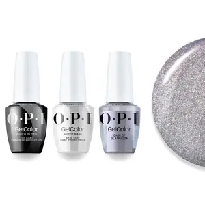 OPI Intelli-Gel Combo - Super Base Coat, Super Gloss Top Coat & S48 Case of Glamnesia, FREE Nail Sticker