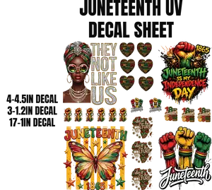 Juneteenth UV Decal Sheet, DIY Scrapbooking & Stamping Stickers for Craft Projects