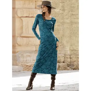 Indigo Lace Print Dress