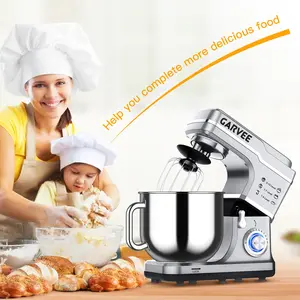 660W High Power Tilt-Head Stand Mixer, 7QT Capacity with 10 Speed Settings, Stainless Steel Bowl and Complete Attachments, Splash Guard & Anti-Slip Base, Ideal for Baking Bread, Pizza and Cakes