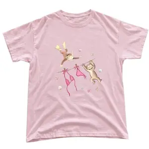 Y2K Curious George Summer Beach Shirt, Cute Tropical Vacation Unisex T-Shirt - Vintage Graphic Tee – Menswear & Womenswear – Streetwear Tops – Casual Cotton Crewneck Shortsleeve T-shirt