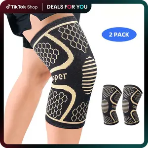 2 Pack IYDOAMEA Copper Knee Braces For Knee Pain - Knee Compression Sleeve Support For Men & Women, Arthritis, Working Out (Order A Size Up) knee pain black friday support strap Healthcare Tool support sleeve Outdoorfun Leg Supporter Dealsforyoudays