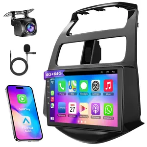 4+64G Car Radio for【Chevy Spark 2013 2014 2015】Android 13 Stereo Support Wireless Carplay & Android Auto, 9 inch IPS Screen with GPS Navigation/WIFI/SWC/Backup Camera/Bluetooth 5.4