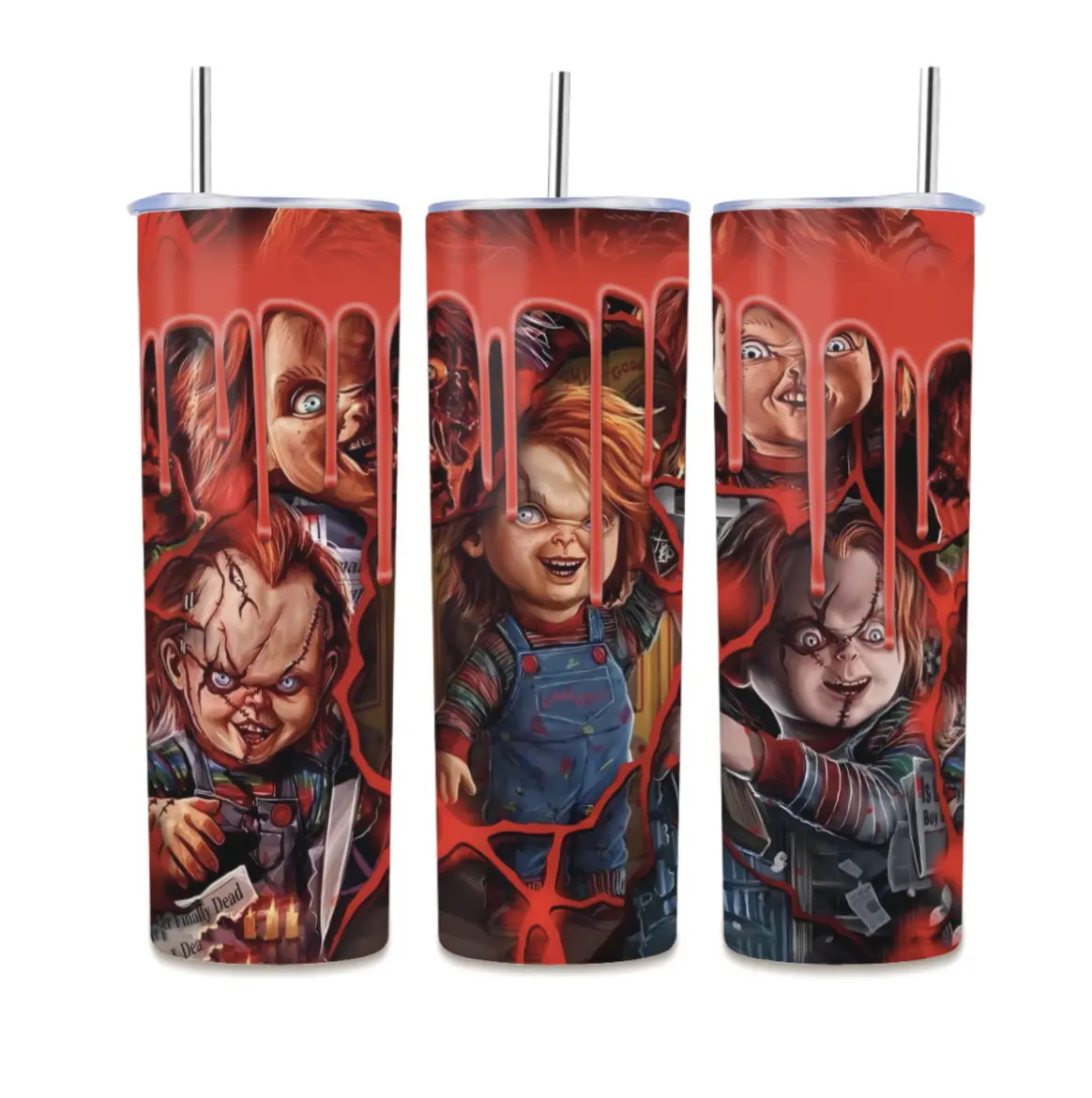 Chucky Drip 20 oz Tumbler with Lid and Straw