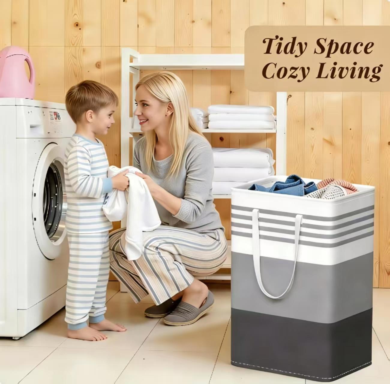 Tired of Cluttered Laundry? 2 Pack Collapsible Laundry Hamper, Freestanding Dirty Clothes Basket with Handles, Space Saving for Bathroom, Dorm, Laundry Room, TikTok Made Me Buy It