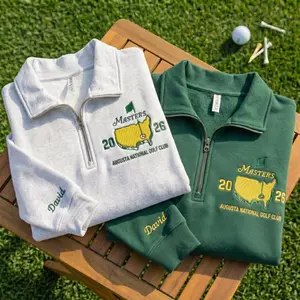 Embroidered Masters 2026 Augusta Quarter Zip Custom Name, Custom Golf Pullover for Men, Country Club Style , Old Money Outfit