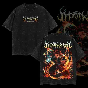 valentine shirts Demon Slayer "Tanjiro" Vintage Unisex Oversize Anime Manga Acid  T-shirt, graphic tee,anime merch fan, outfits men