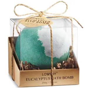 LoveryGifts Eucalyptus Handmade Bath Bomb - 7oz Fizzy Natural Spa Bubble Ball Comfort