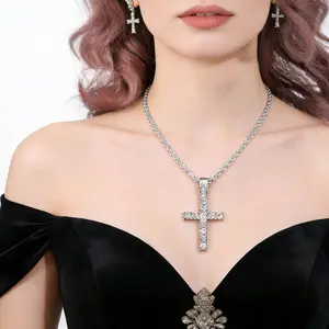 Unisex Titanium Cross Necklace, Durable Cool Design, Silver Color & Options, Perfect Gift for Boys & Girls